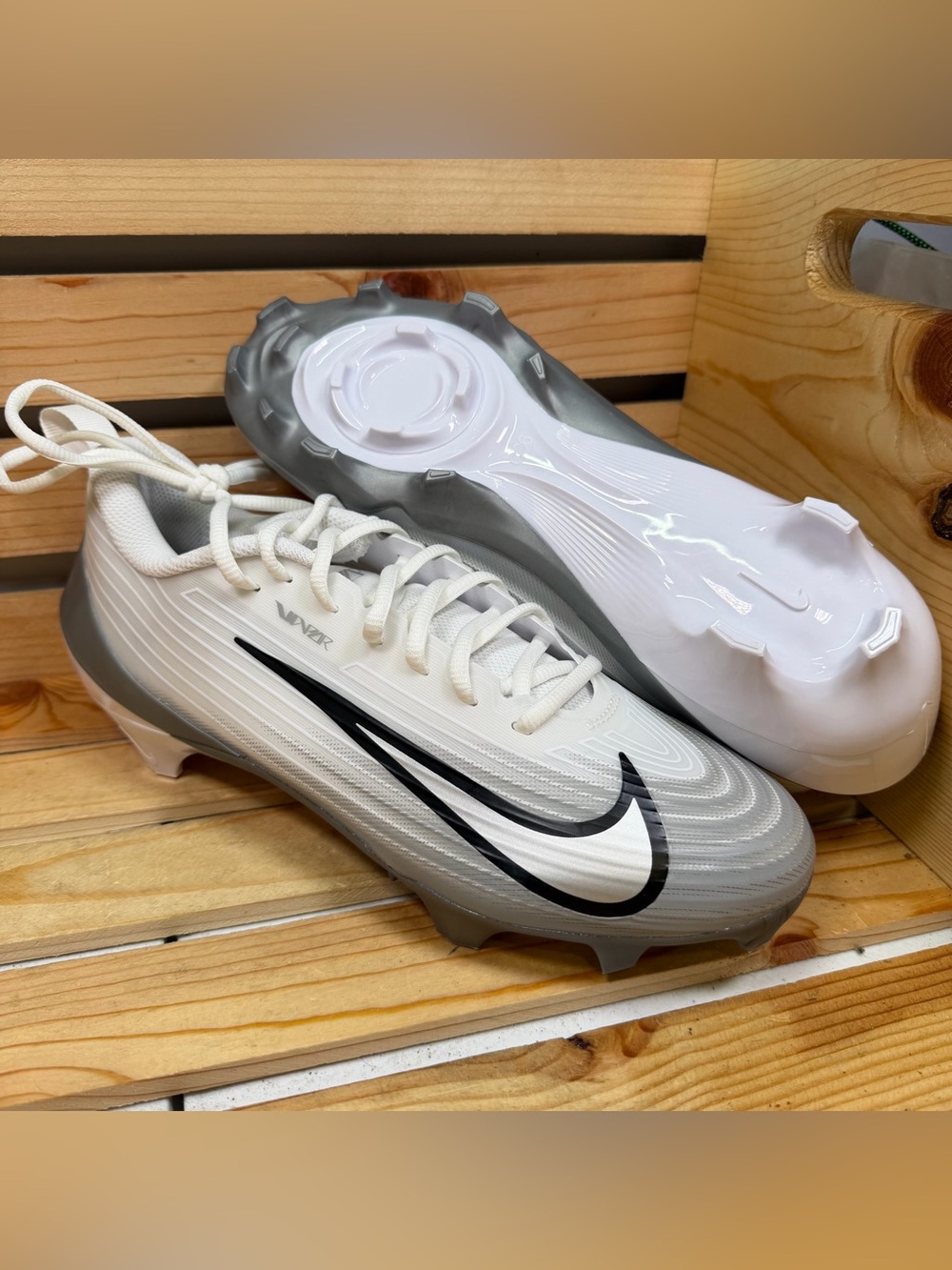 Nike Vapor Speed 3 White Silver Football Cleats [FB3303-100] Men Size 9.5 New